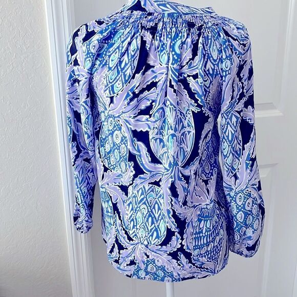 Lilly Pulitzer Elsa Lilac Verbana Pop up Coco Safari Purple Pineapples NWOT - Picture 5 of 10